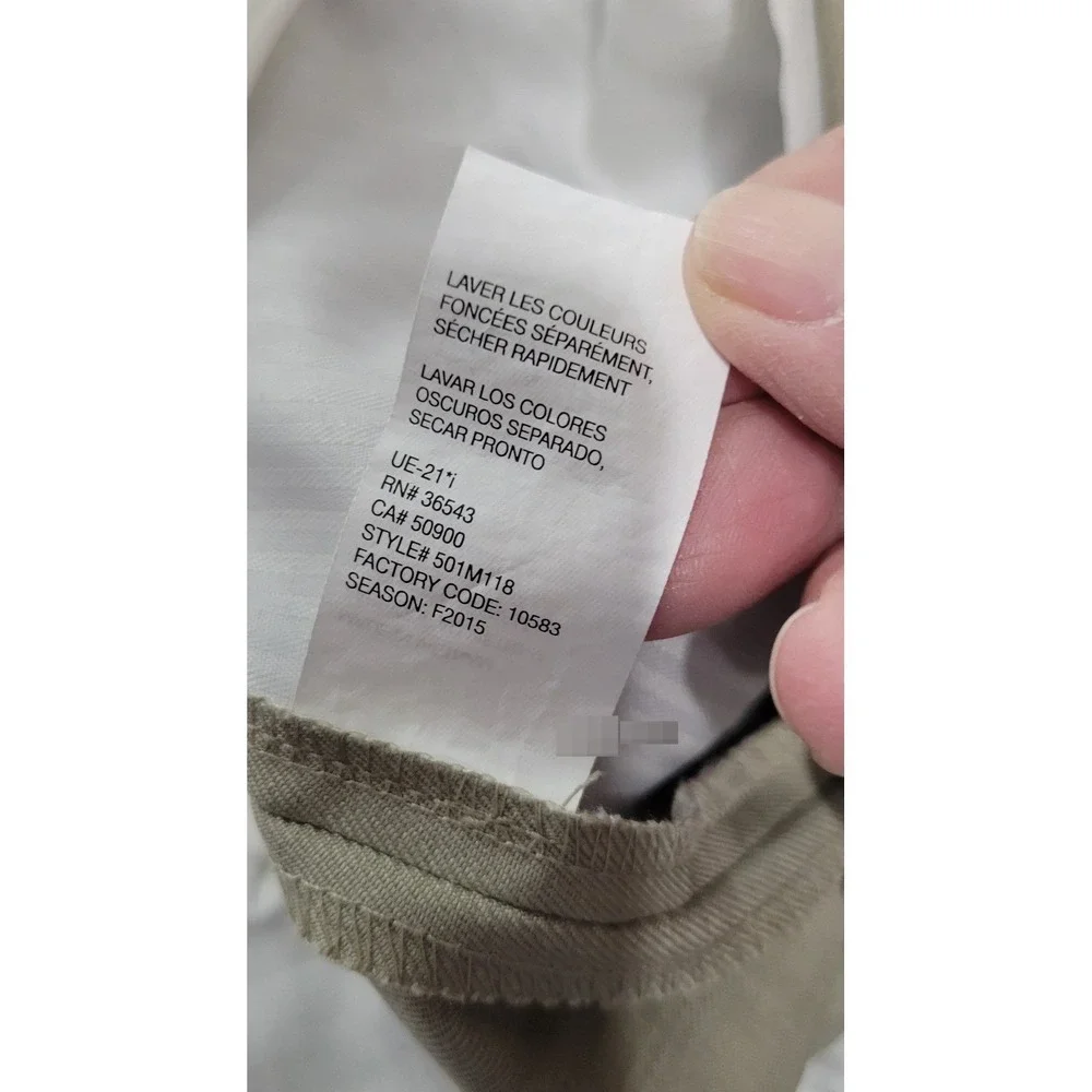 Van Heusen Mens Tan Flat Front Dress Pants Khaki Trousers 36x30 501M118